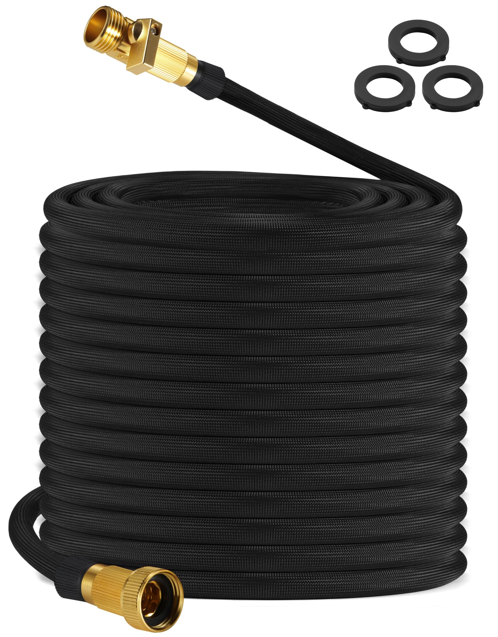 Brisavia 100ft hose shows true length for instant full-yard reach