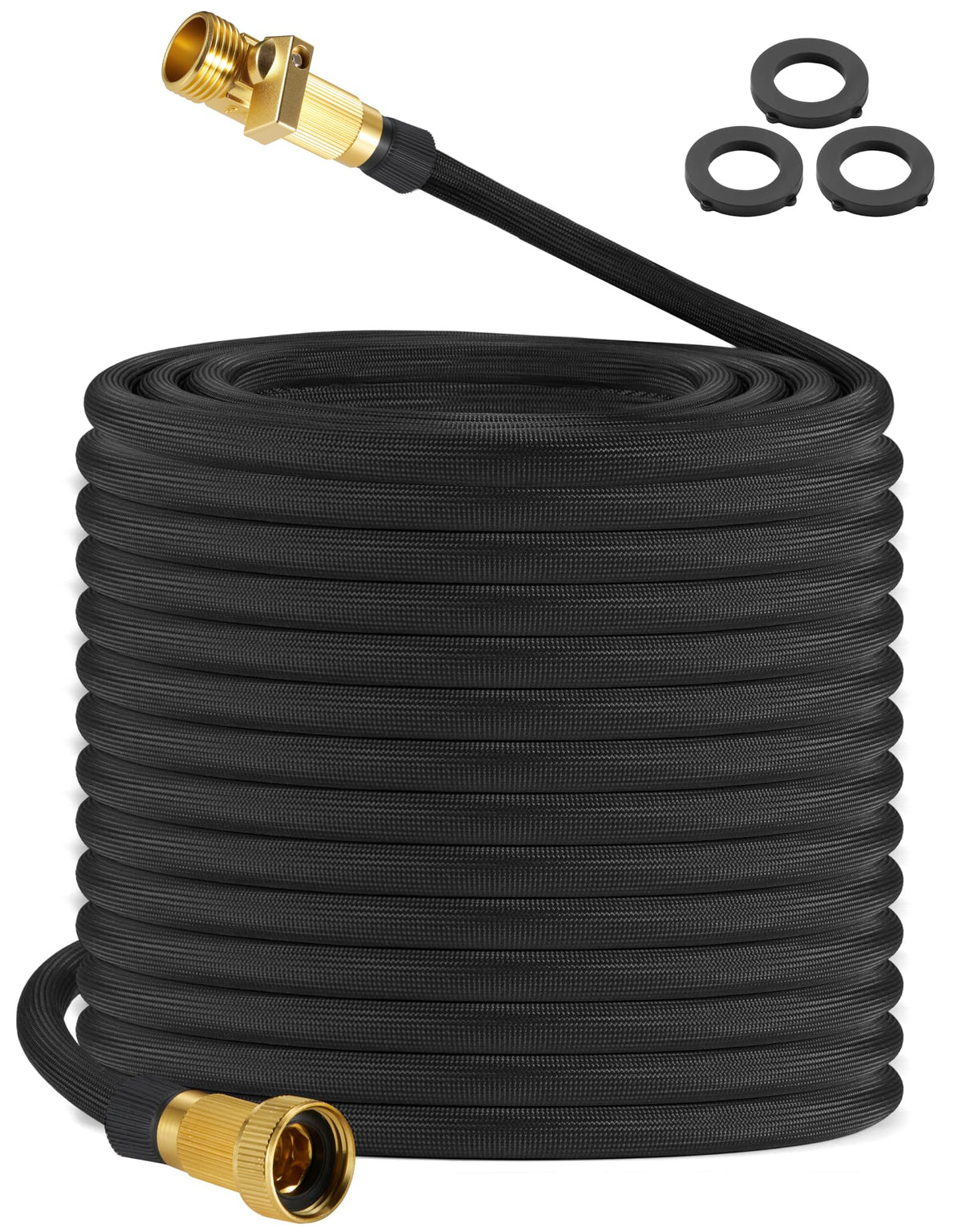Brisavia 100ft hose shows true length for instant full-yard reach