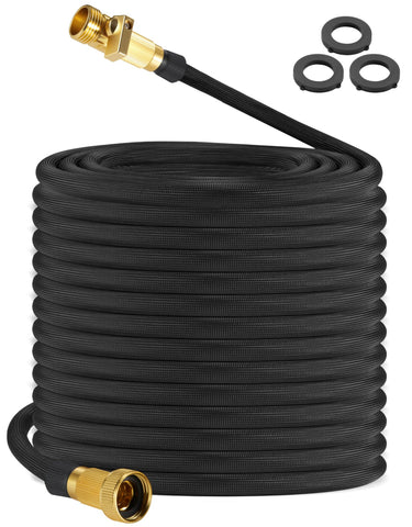 Brisavia 100ft hose shows true length for instant full-yard reach