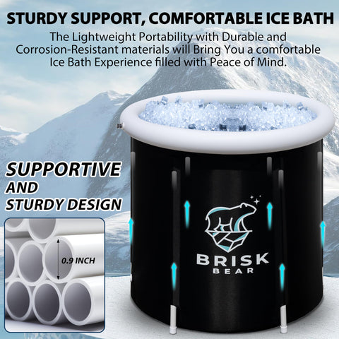 Brisk Bear stability poles enhance setup stability on various surfaces.