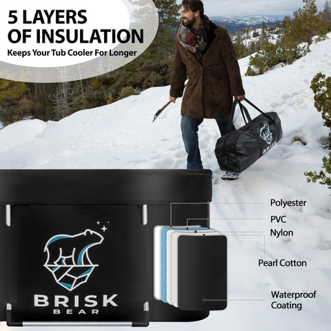 Brisk Bear XL Oval Ice Bath Tub in use for a refreshing recovery session.