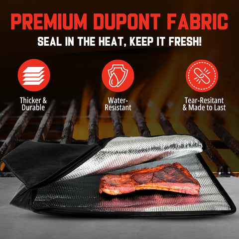 Brisket Blanket foil liner adds durability for repeated use.