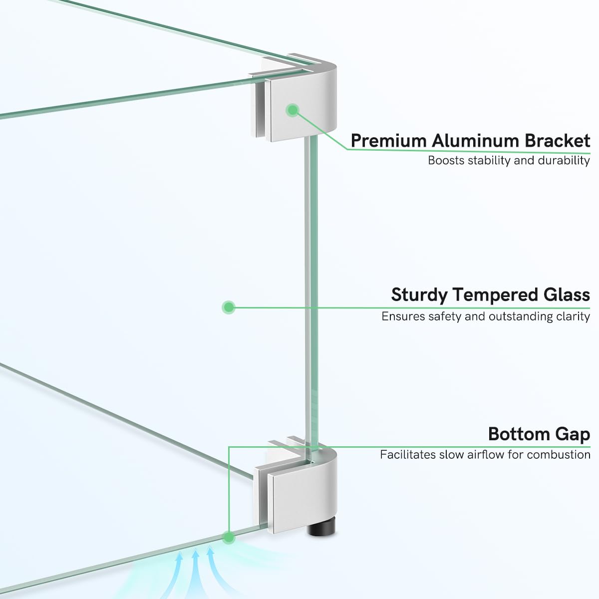 BriSunshine glass edge polished for a smooth, modern look and safer handling