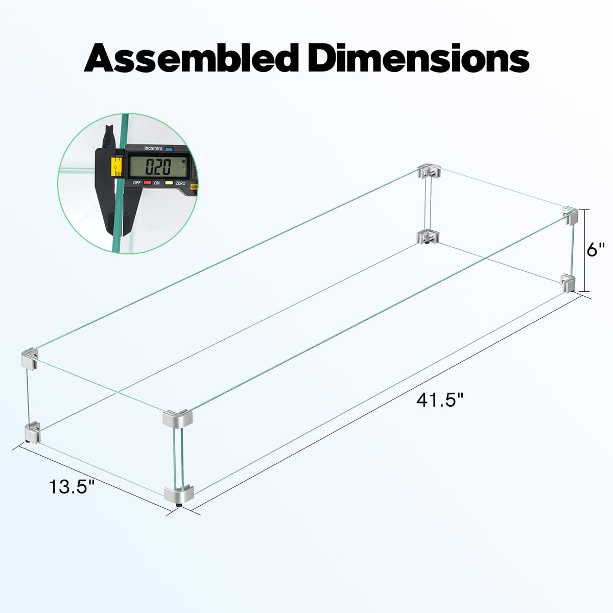BriSunshine wind guard dimensions 41.5x13.5x6 inches for safe setup