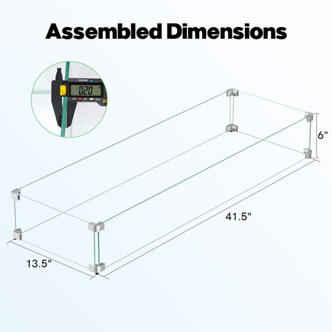 BriSunshine wind guard dimensions 41.5x13.5x6 inches for safe setup
