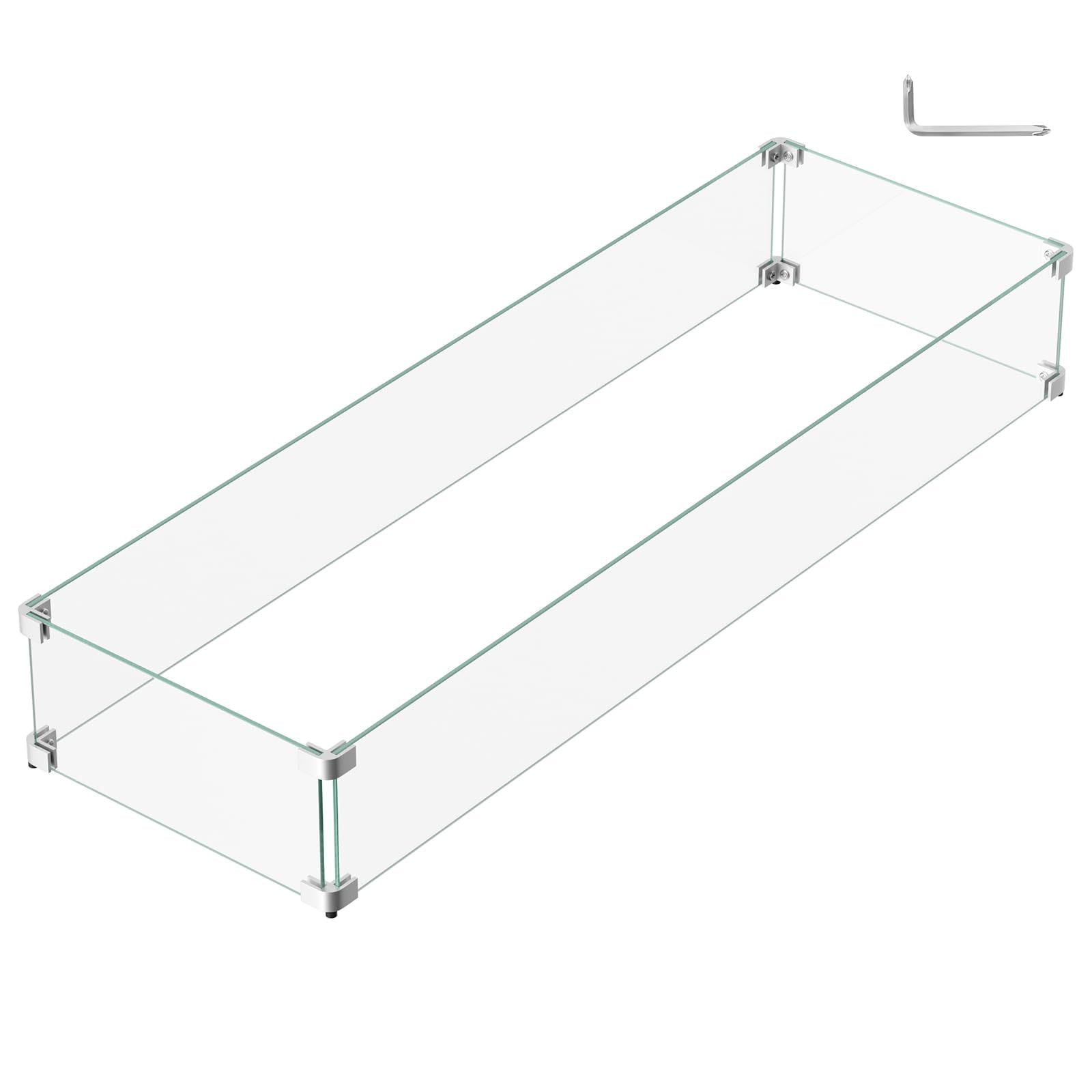 BriSunshine wind guard with rectangular glass shields flames for steady protection