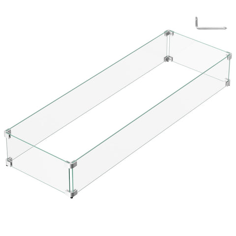 BriSunshine wind guard with rectangular glass shields flames for steady protection