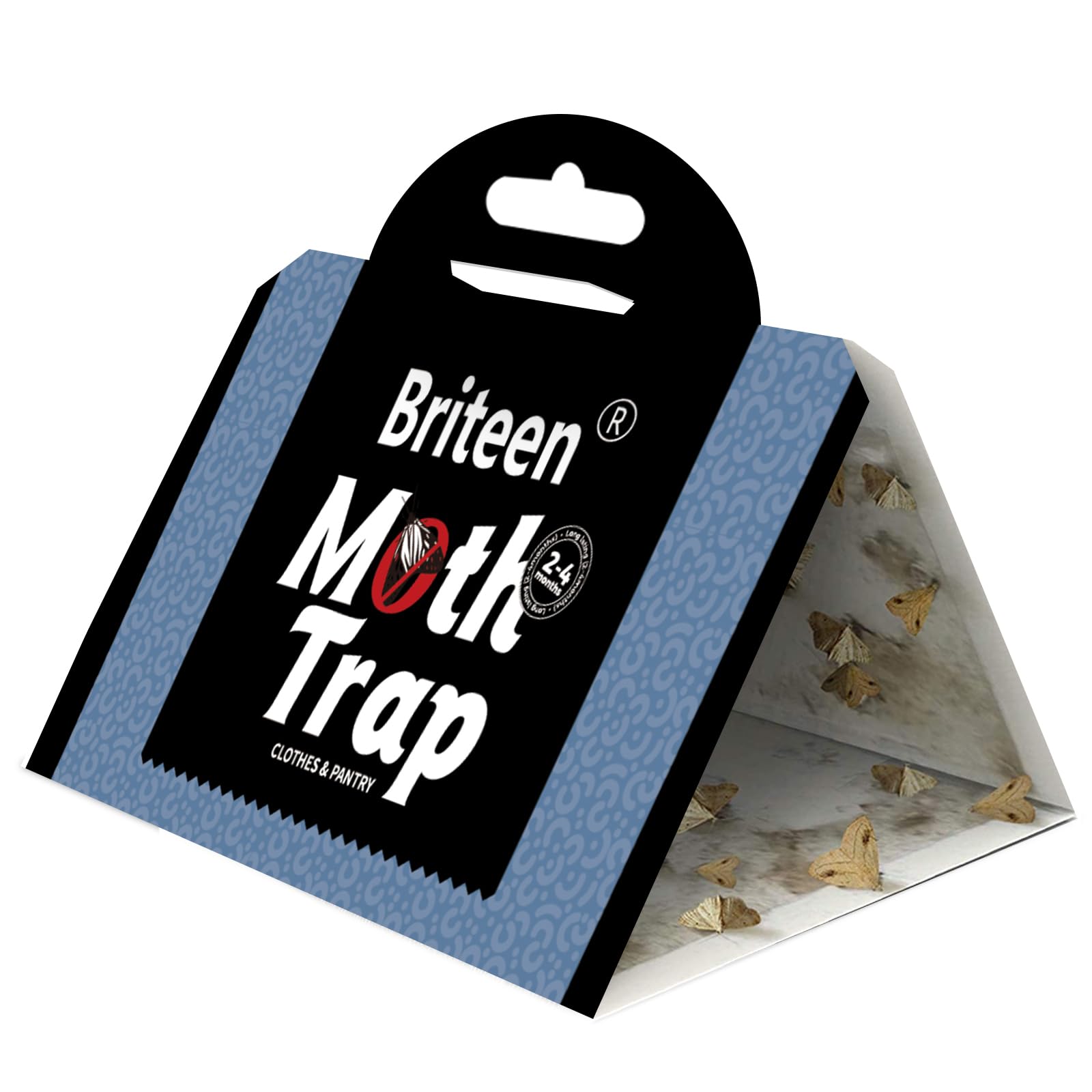 Briteen pantry moth traps 10-pack box providing chemical-free pest control for pantry.