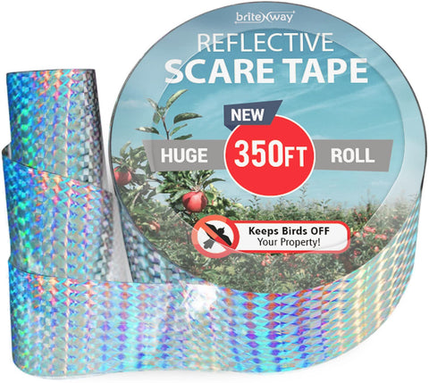 BRITENWAY bird deterrent tape dual-sided shimmer deterring multiple birds