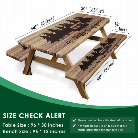 Britown 3-piece bench covers protect wooden seats during camping trips.