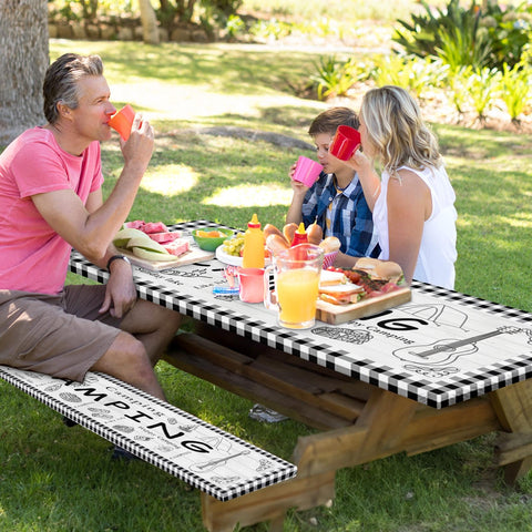 Britown outdoor picnic setup showcasing durable table and bench protection