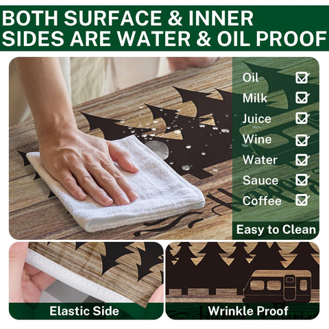 Britown elastic edges prevent sliding on breezy outdoor picnics.