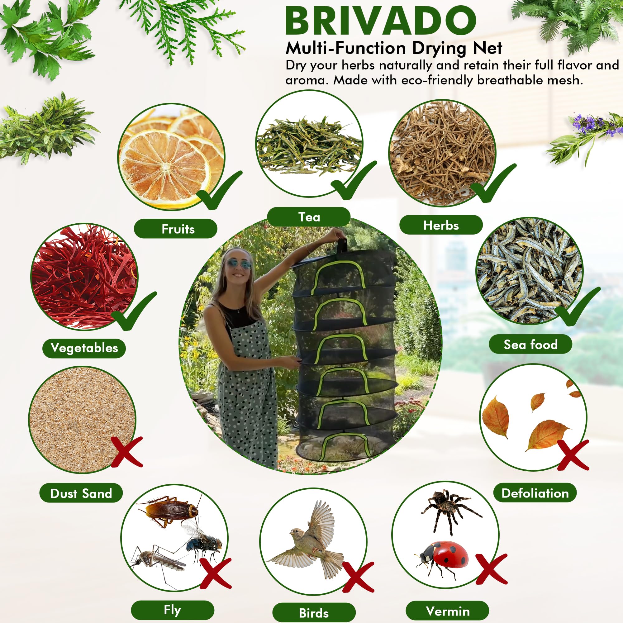 BRIVADO garden gloves with claws for safe handling during drying prep.