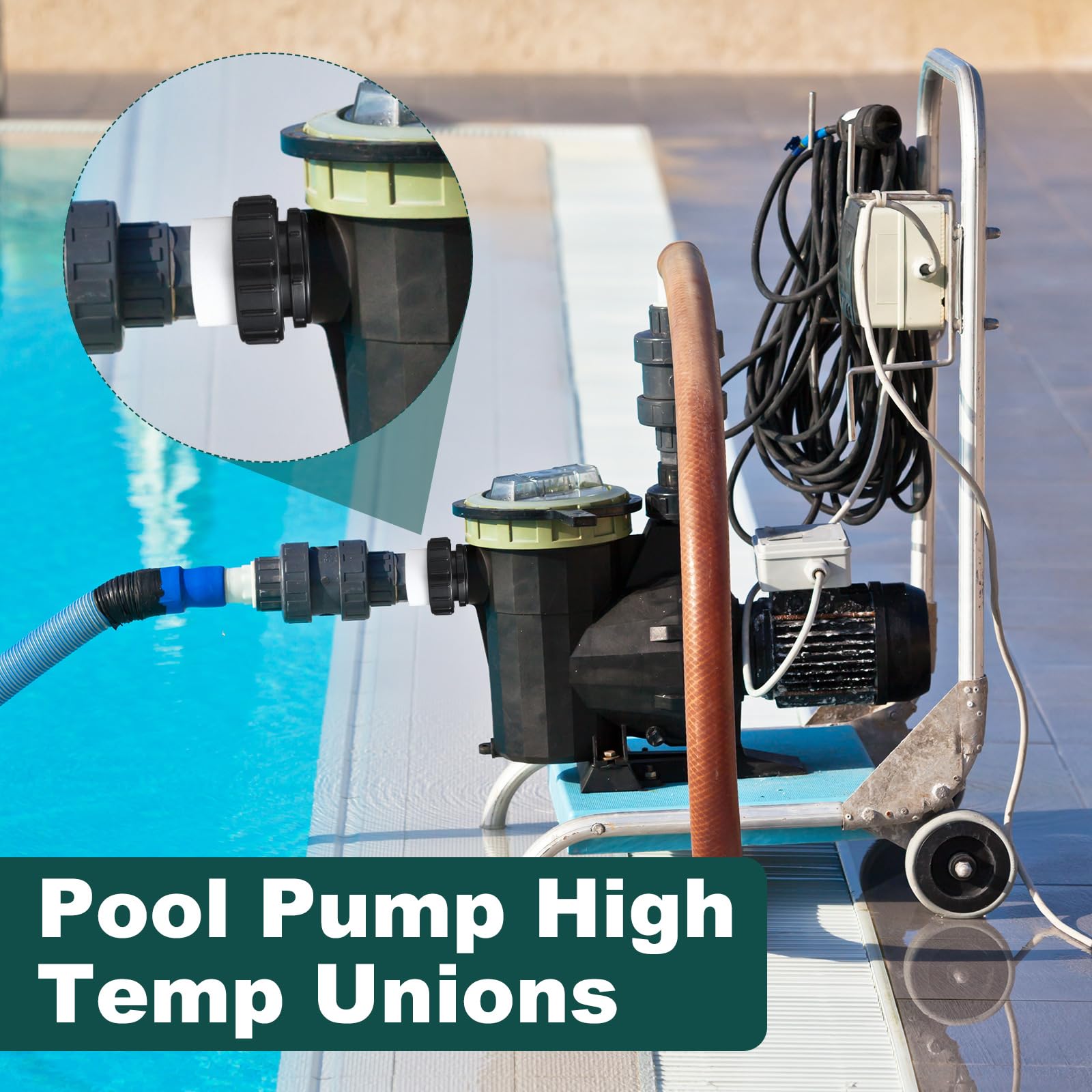 Briwooody four-pack hi-temp pool unions ready for replacements