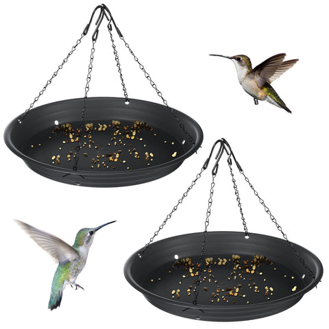 Briwooody bird seed catcher tray, 12.8-inch diameter, reduces seed waste under feeders.