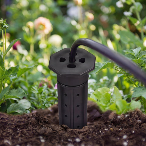 Briwooody stake with drip system compatibility for automatic irrigation