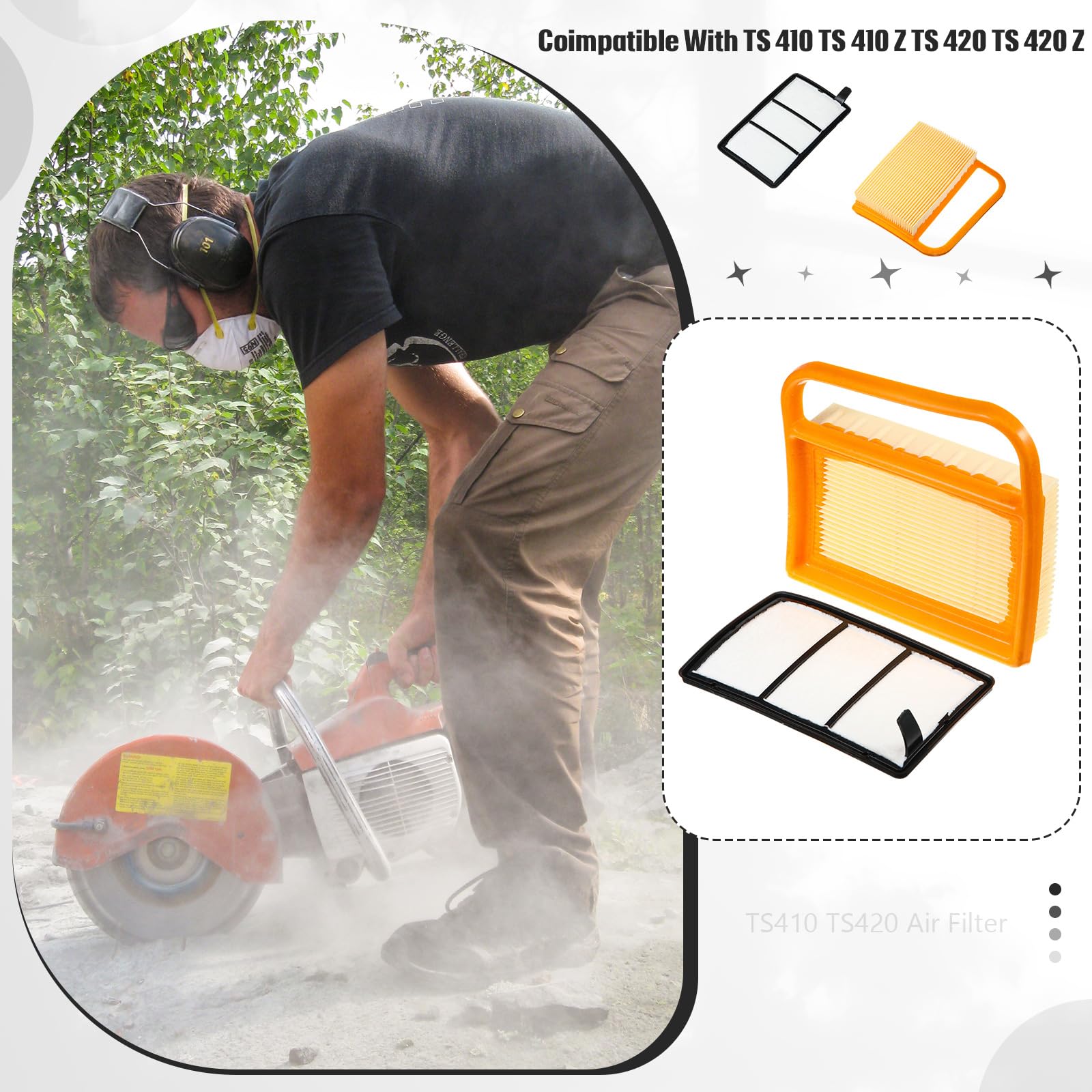 Briwooody durable rubber and paper media block fine dust.
