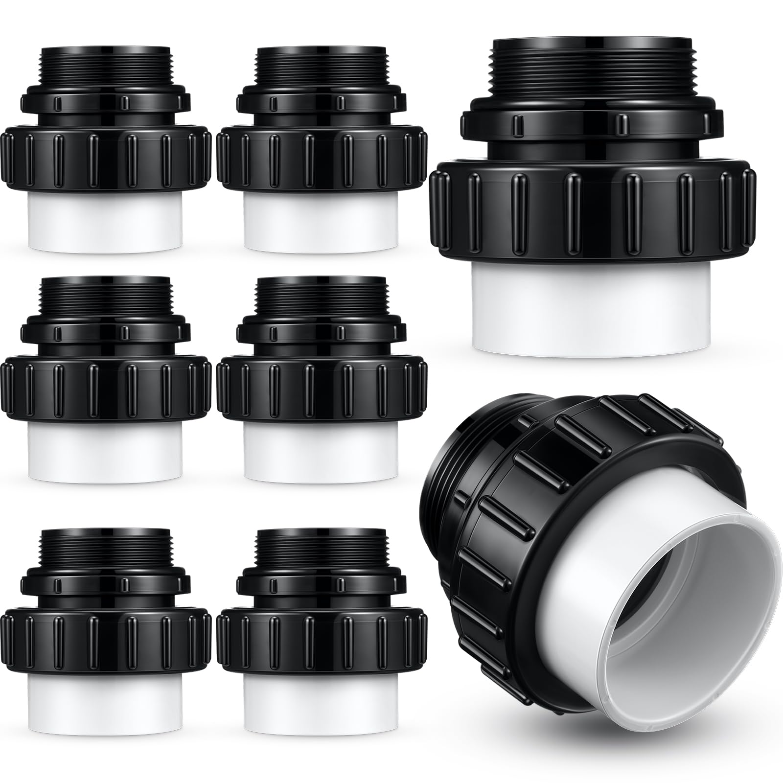 Briwooody hi-temp unions with 2in MIP threads for Pentair Whisperflo compatibility