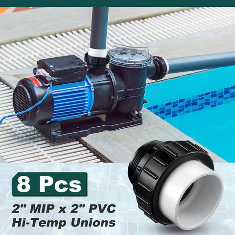 Briwooody hi-temp pool unions install easily with PTFE tape and hand-tightening