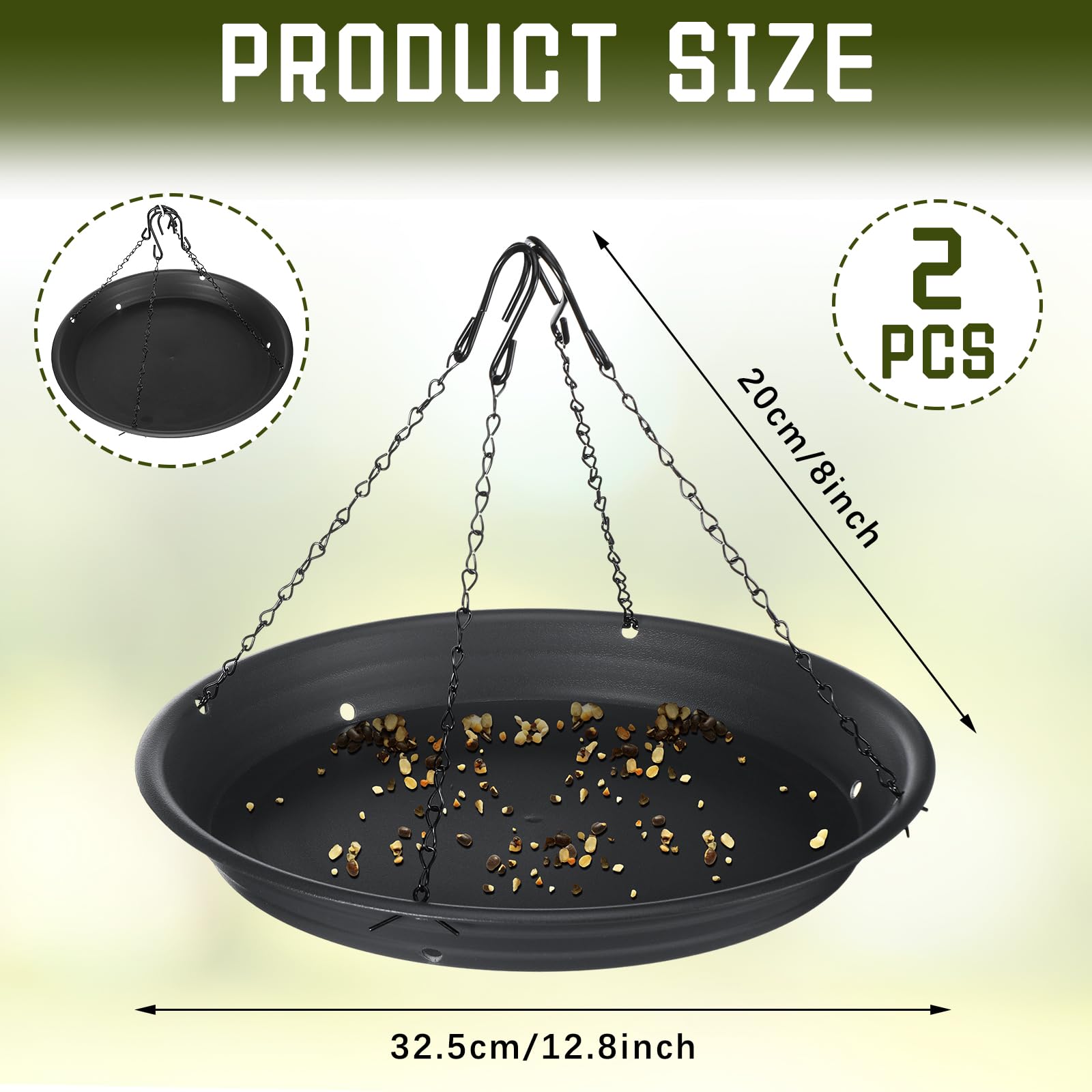 Briwooody platform bird feeder tray with open base for easy seed monitoring.