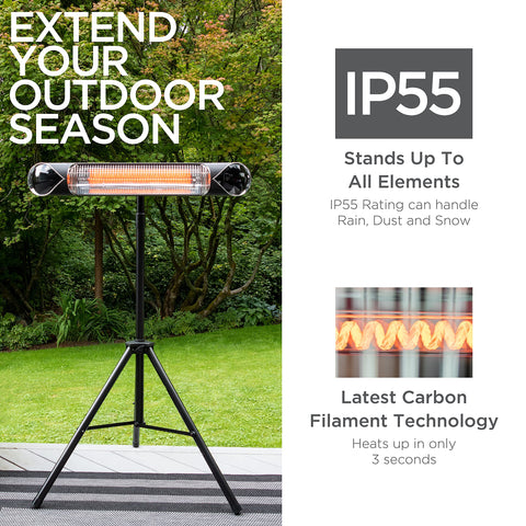 Briza infrared heater ceiling-mount delivers ambient warmth overhead