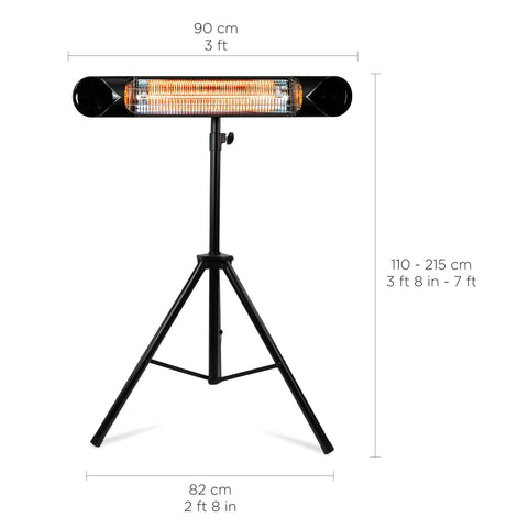 Briza infrared heater with remote control for easy on/off and adjustments