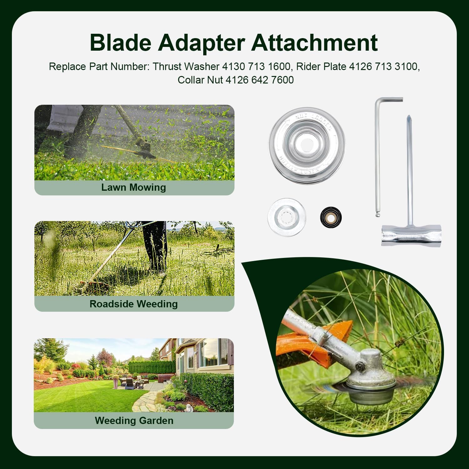 Brlyeeanze blade adapter L-wrench for easy installation.