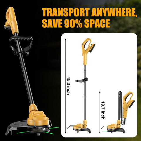 Brngeqi brushless motor weed wacker delivering strong cutting power with quiet operation.