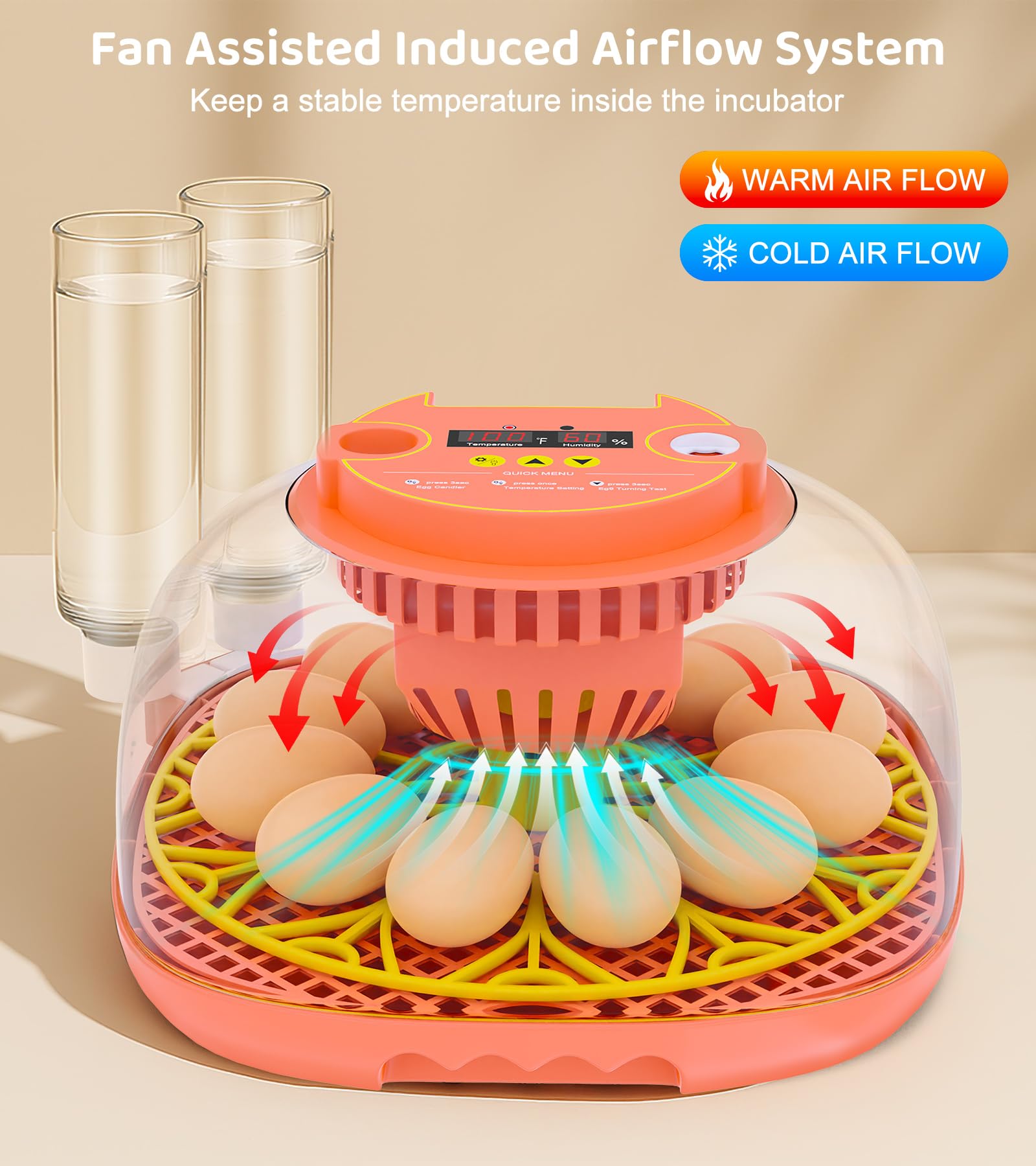 Brnvl incubator external water fill enables stable humidity during the entire cycle