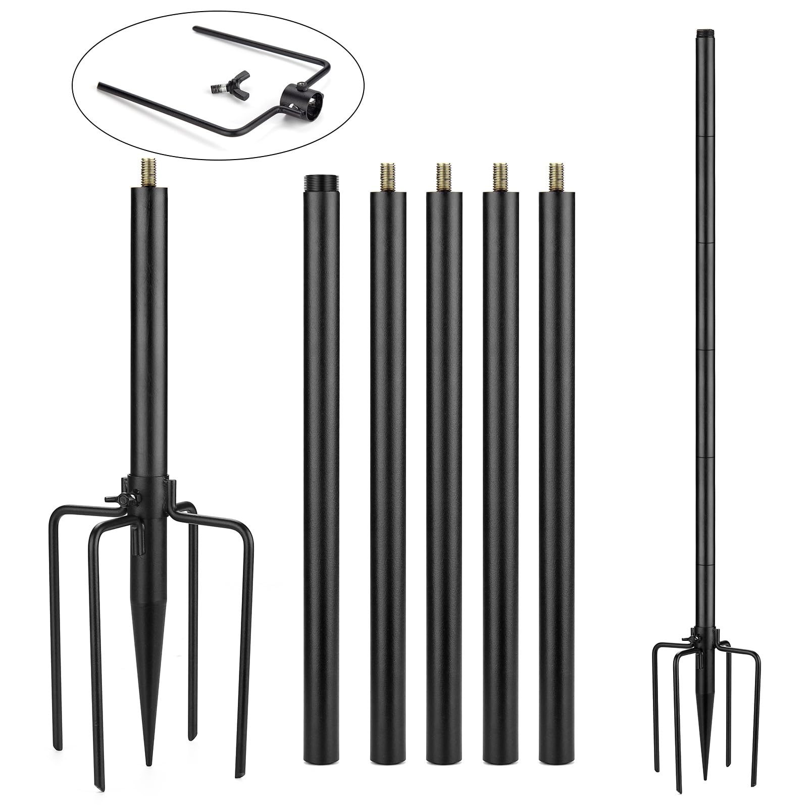 BROAIMX bird feeder pole 79.2-inch assembled for sturdy year-round bird watching.