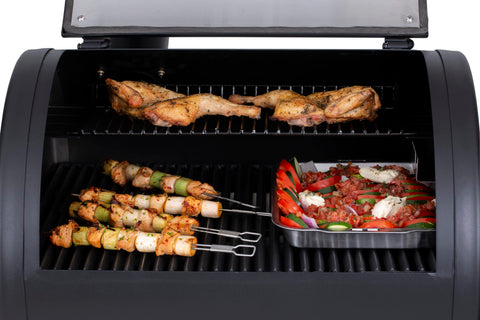 Close-up of durable stainless tips resisting bending on Broil King skewers.