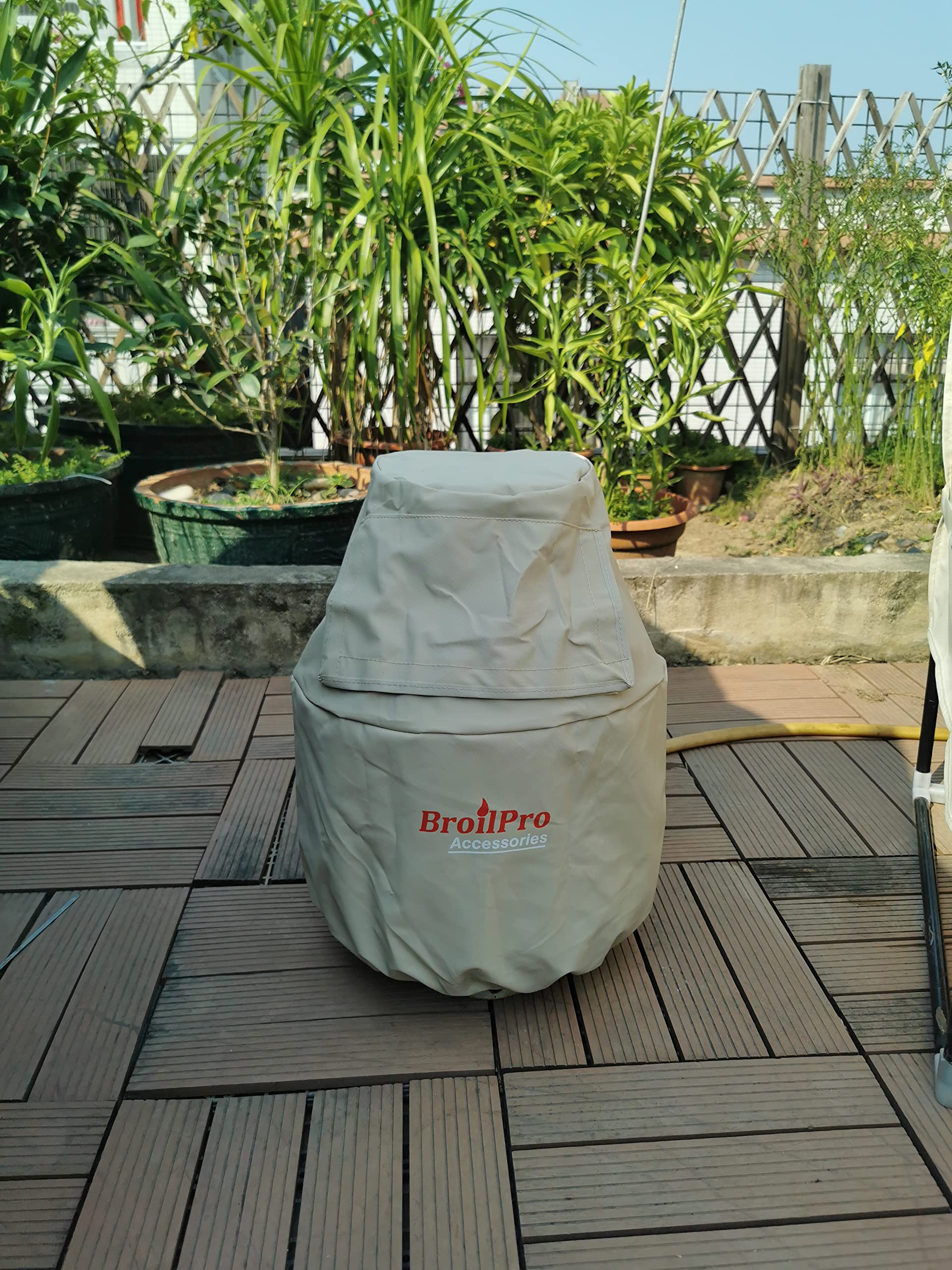 BroilPro Accessories propane tank cover dimensions reveal dia 13 by 17.5 inches for 20-lb tanks