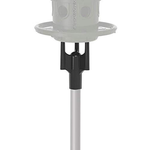 Brome Pole Adaptor on a 1-inch pole enables easy Squirrel Buster Plus mounting