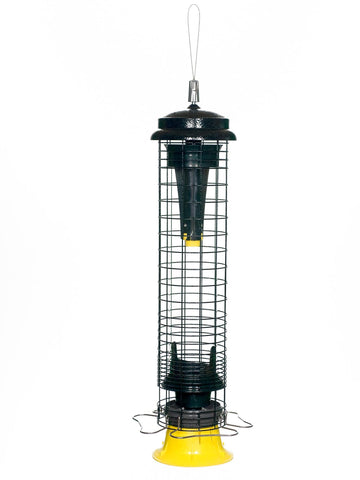 Free seed funnel included shown beside the feeder for quick refills.