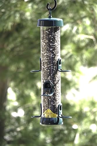 Brome Tube 200 feeder top opening shown for mess-free refilling.