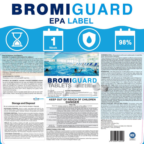 BROMIGUARD tablet in chlorinator providing stable spa sanitizer.