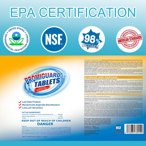BROMIGUARD bromine tablets for pools deliver long-lasting sanitization for season-long enjoyment.