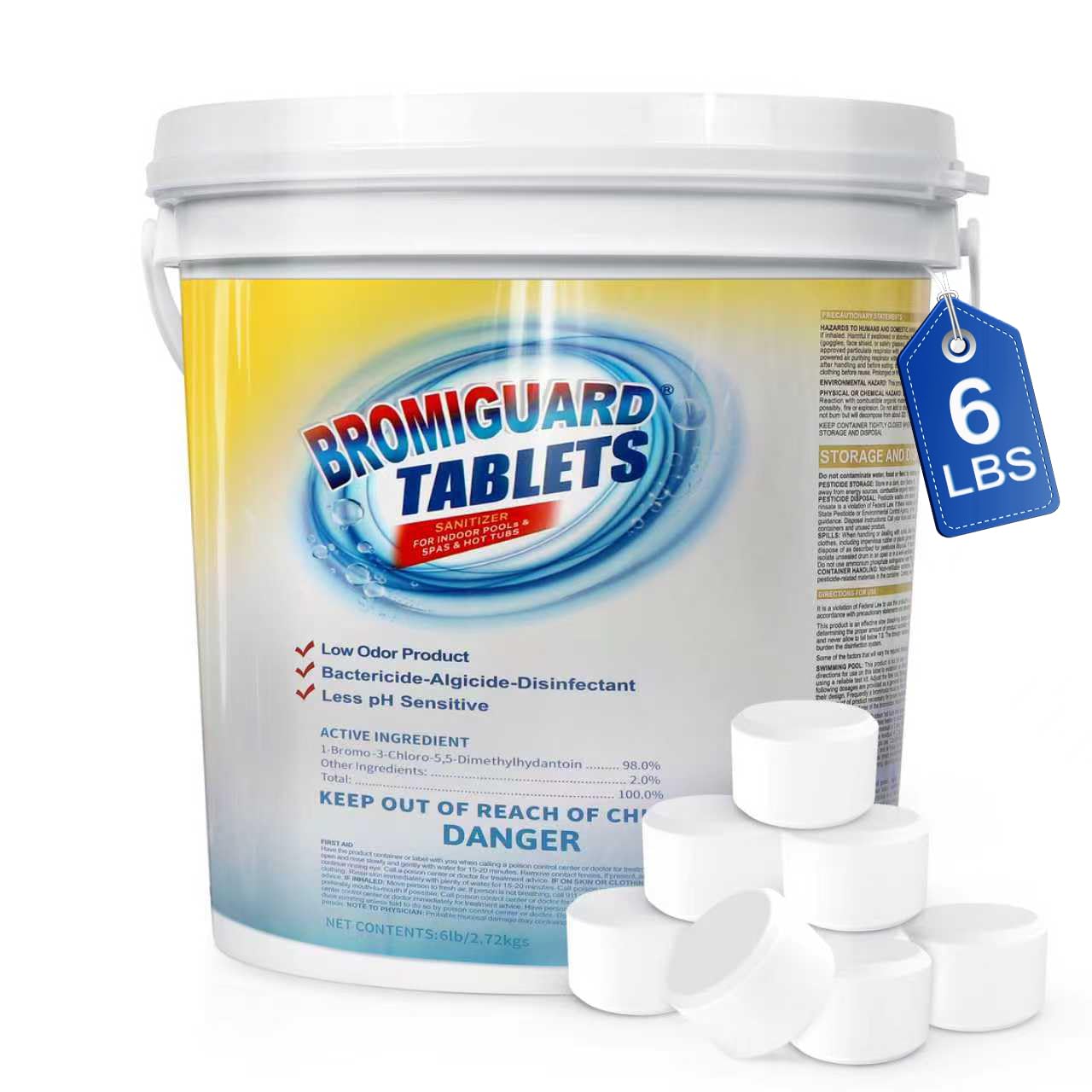 BROMIGUARD bromine tablets for spa hot tubs keep water clear with stable disinfection.