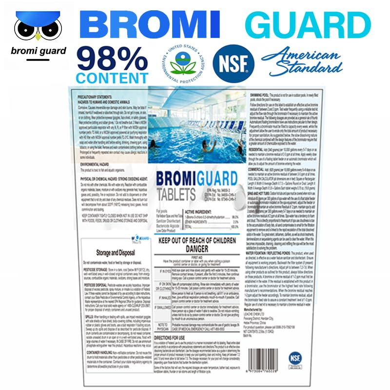 Bromiguard bromine tablets dissolving in spa water for long-lasting sanitization.