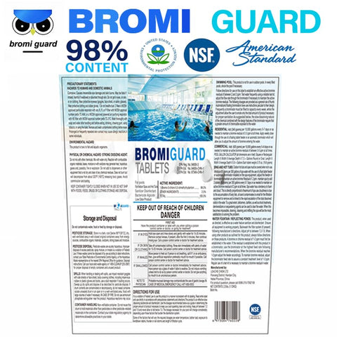Bromiguard bromine tablets dissolving in spa water for long-lasting sanitization.