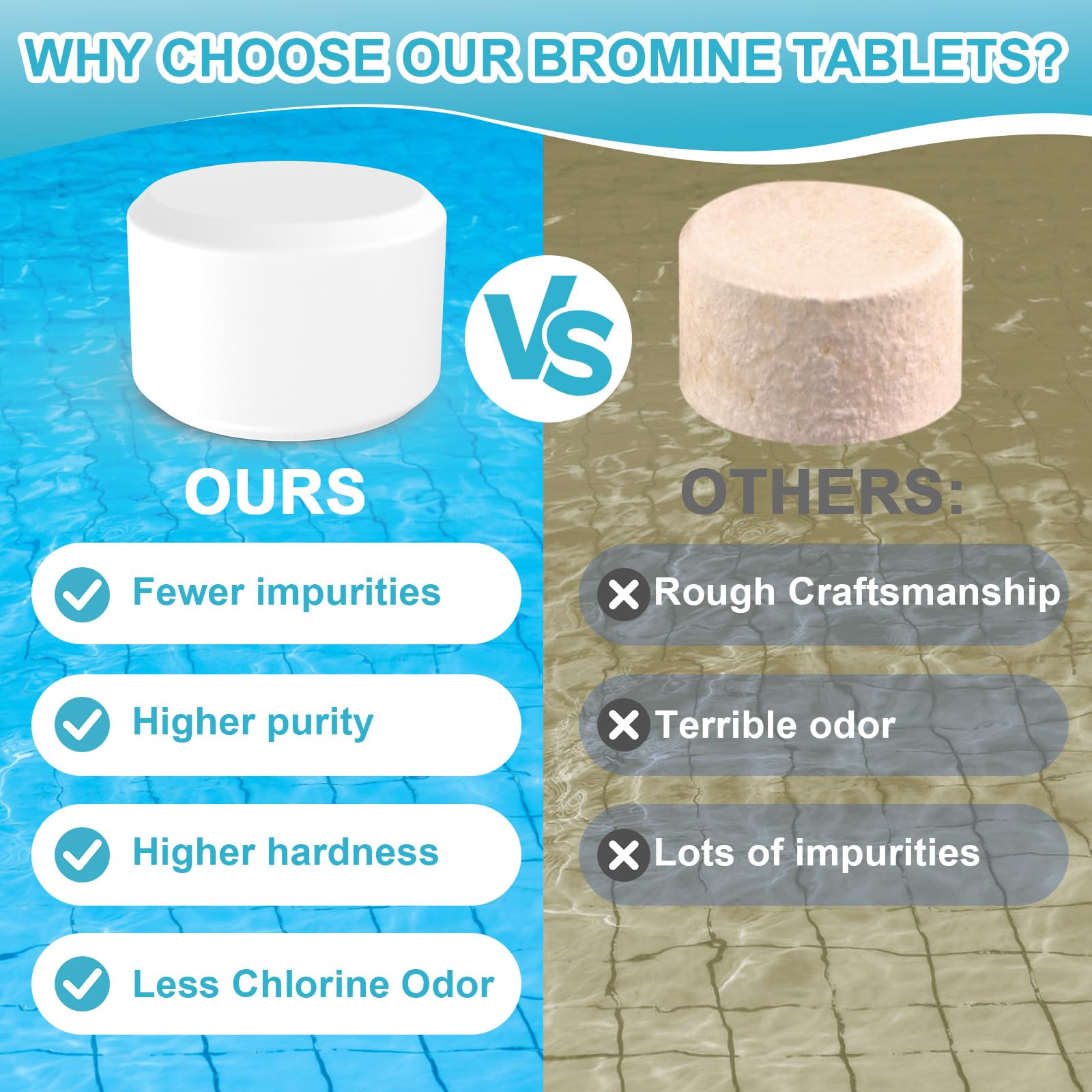 BROMIGUARD vs chlorine odor comparison in spa water.