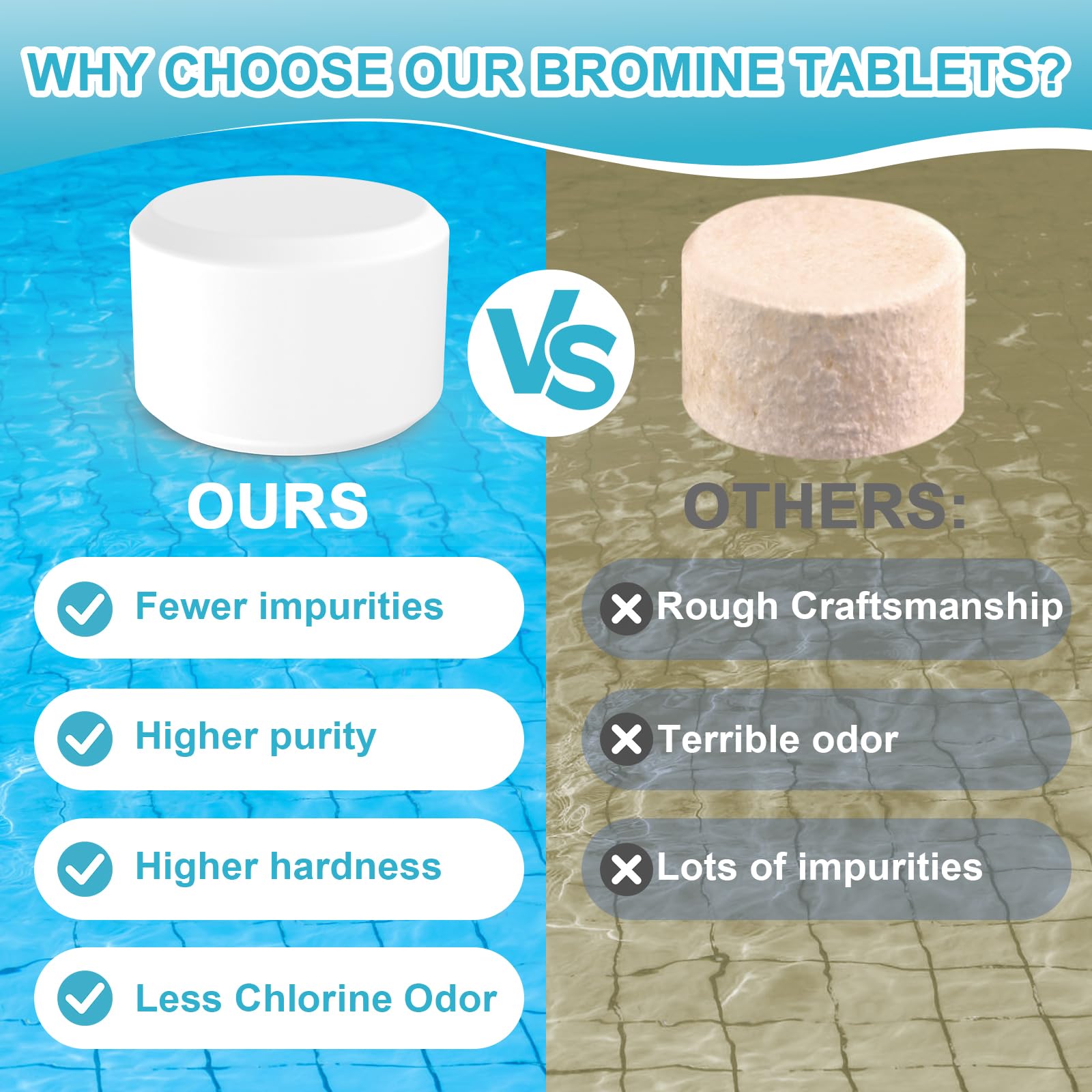 BROMIGUARD long-lasting tablets dissolve over days for low-maintenance hot tub care.