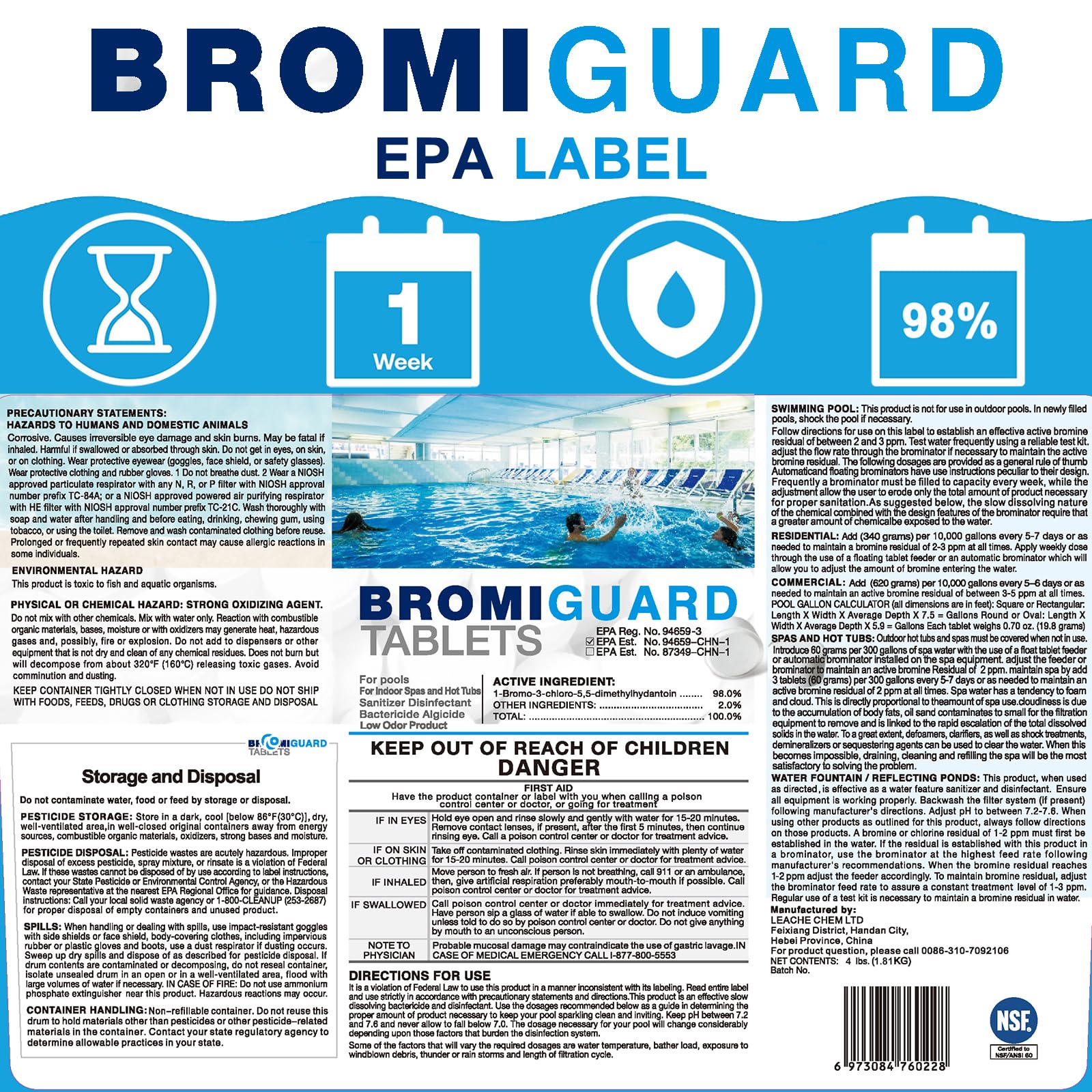 BROMIGUARD spa water balance showing clear, soft feel after treatment.