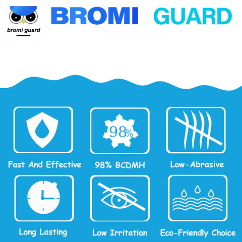 BROMIGUARD tablets dissolving in water providing long-lasting disinfection.