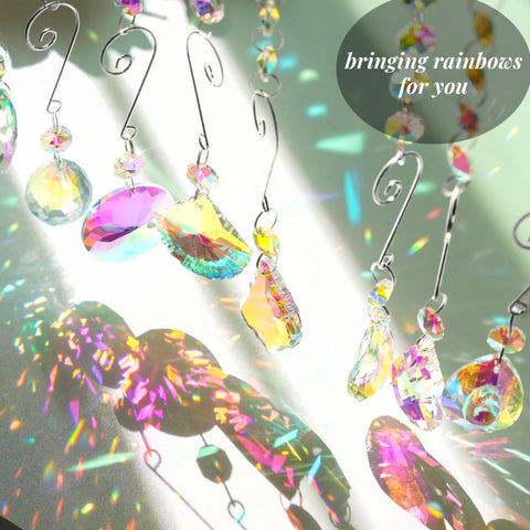 Bronlama crystal pendants in varied shapes spark playful light displays