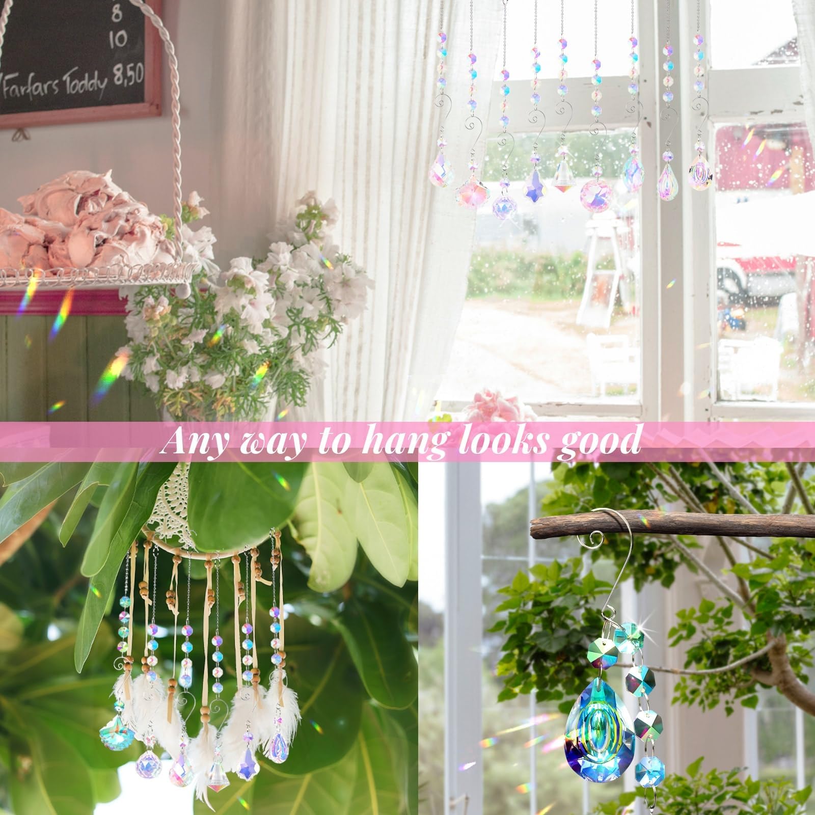 Bronlama sun catchers mirror sunbeams into rainbow patterns for a lively room