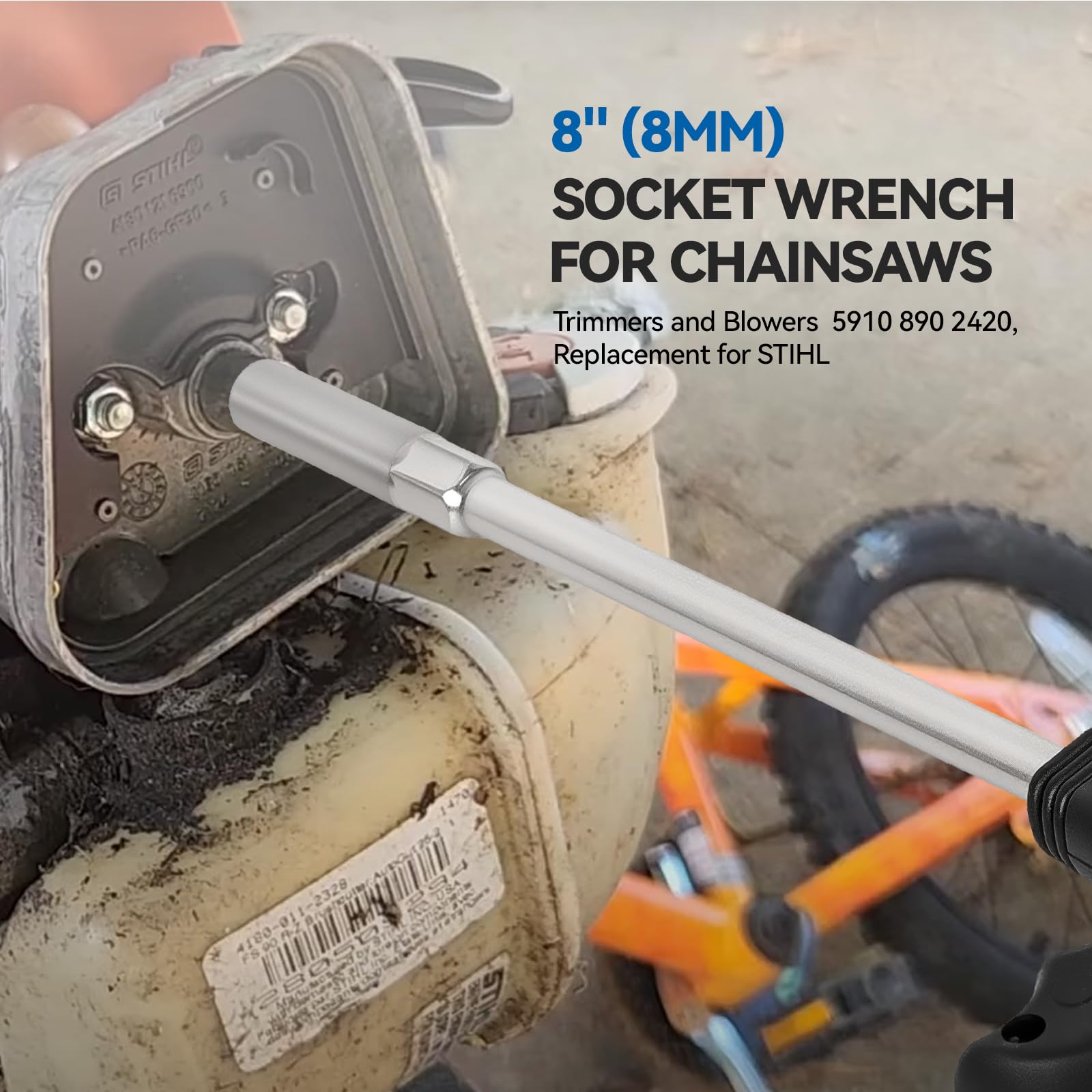 BROQIXIN 8in socket wrench close-up showing durable construction