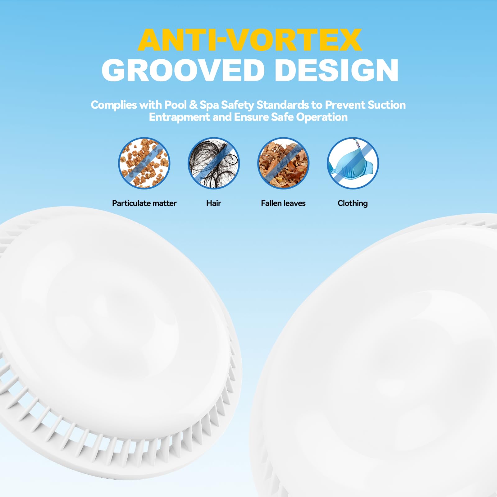 BROQIXIN white drain cover made of corrosion-resistant plastic in sunlight.