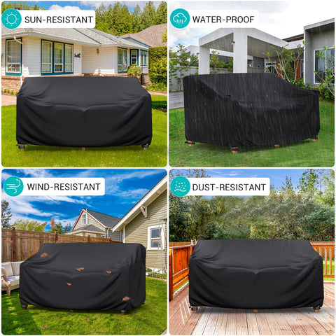 BROSYDA 60-inch long two-seater cover fits standard outdoor sofas.