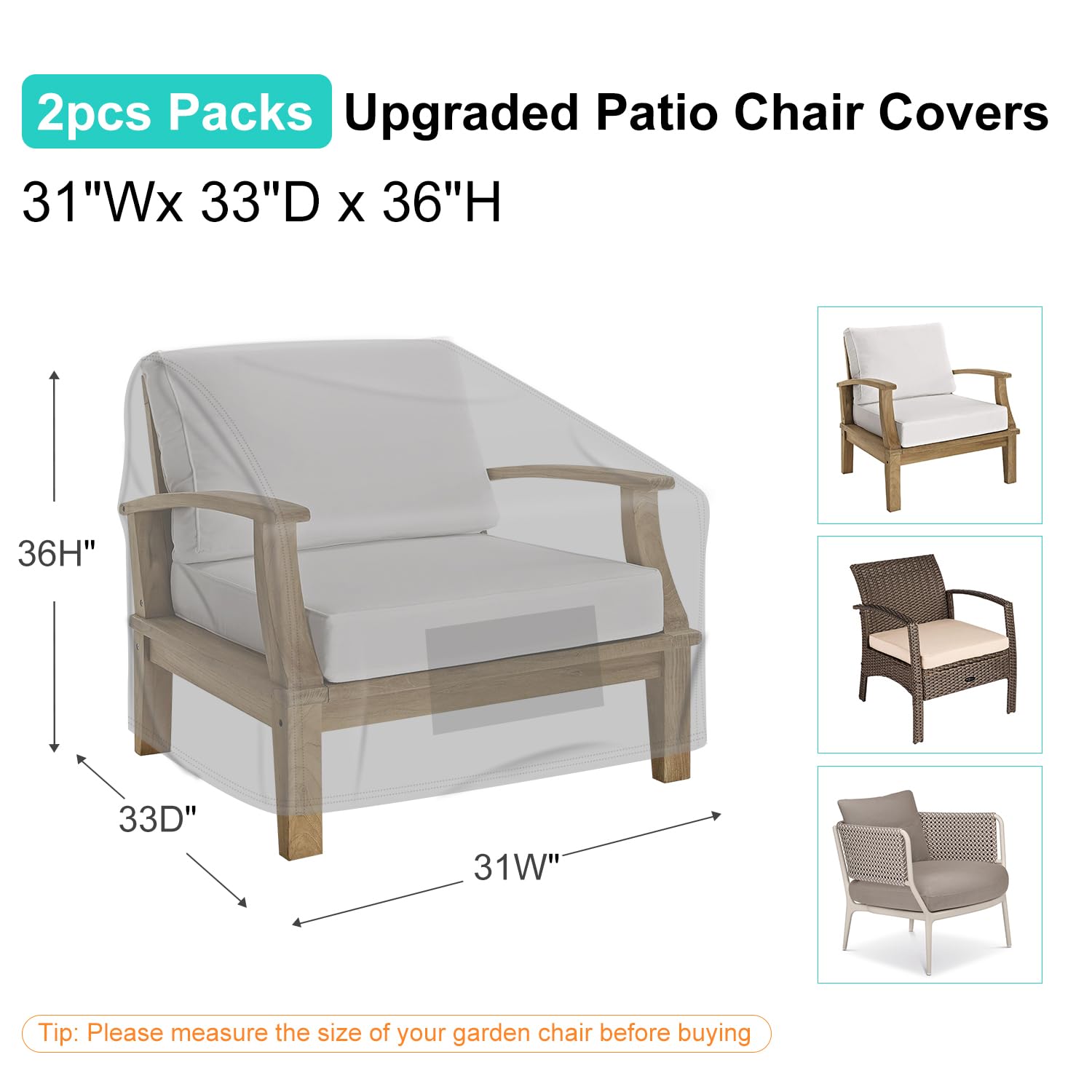 BROSYDA chair cover with four click-close straps secures chair in place